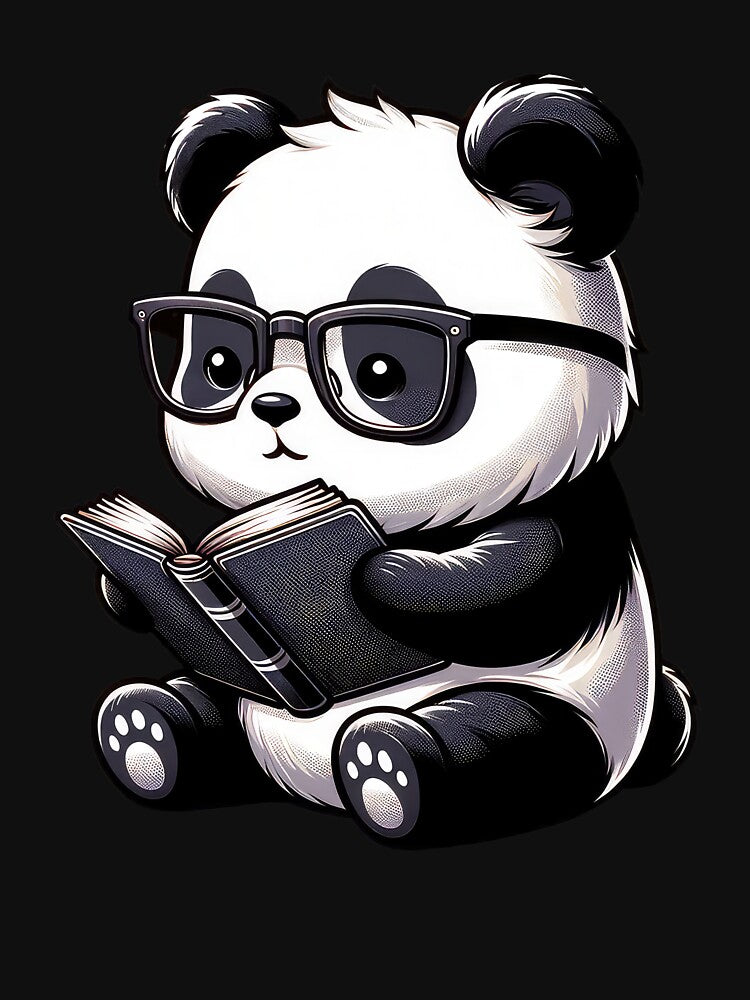 Book Lover Panda Reading Books by BlueBerry-Pengu