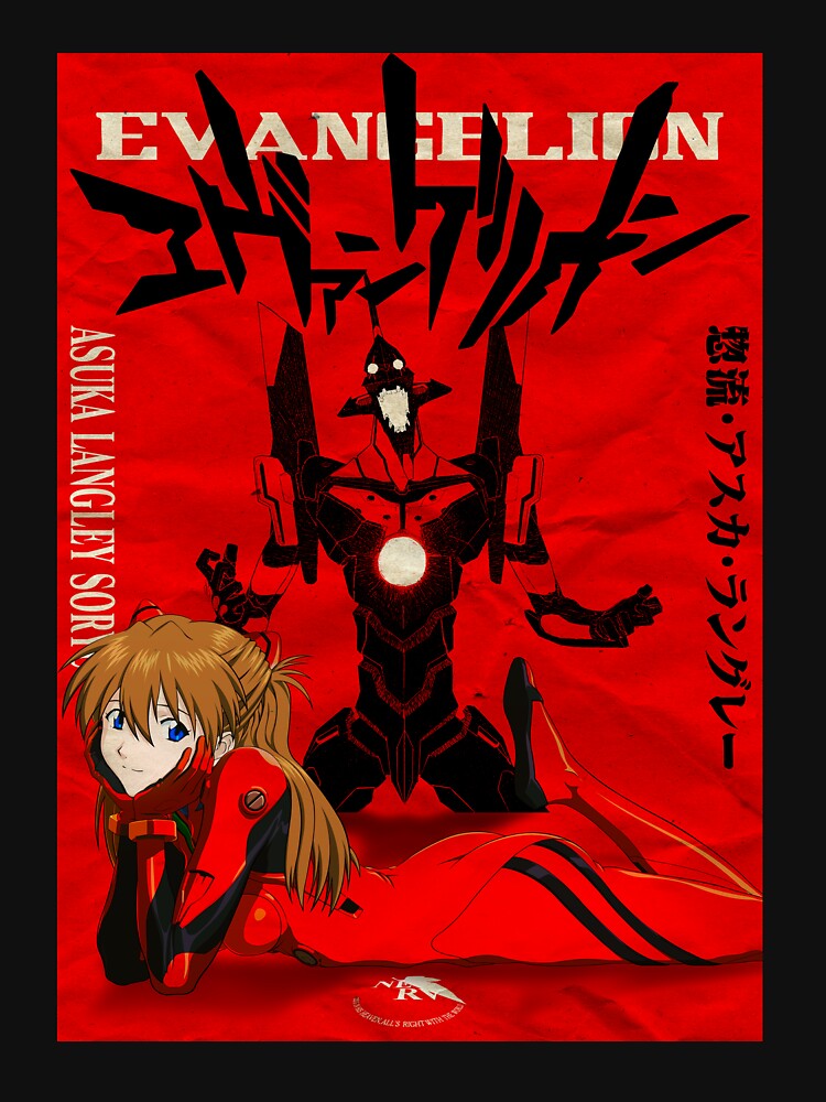 Vintage Evangelion Asuka T-Shirt / Poster by DangusGraphics