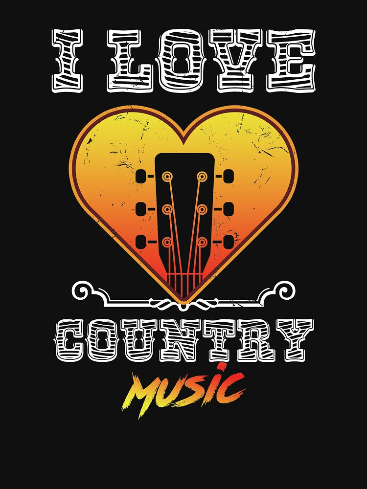 I Love Country Design Country Music Lover Gift Idea design product by Lisbob