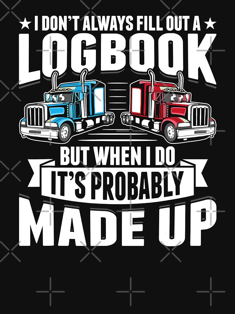 Funny Trucker Logbook Truck Driving Tractor Trailer by GardNewerd