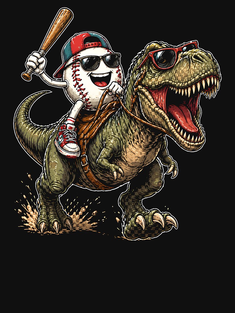 Baseball Drip T-Rex Dinosaur by Animavera