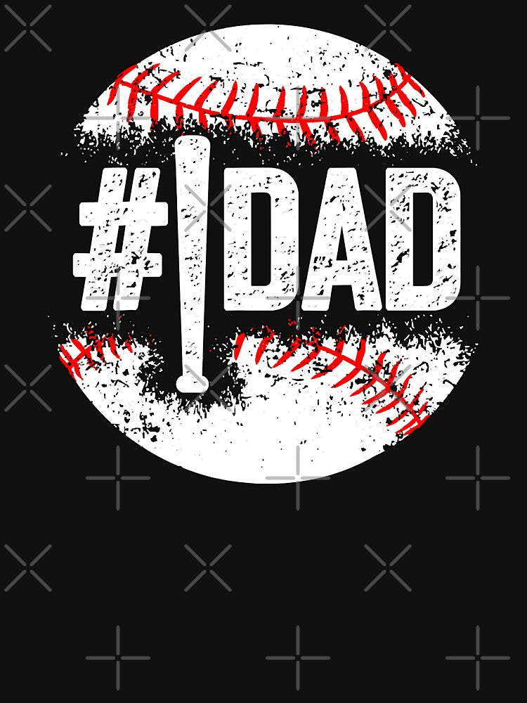 #1 Dad Baseball Number One Daddy Son Baseball Father's Day by MichelSorour