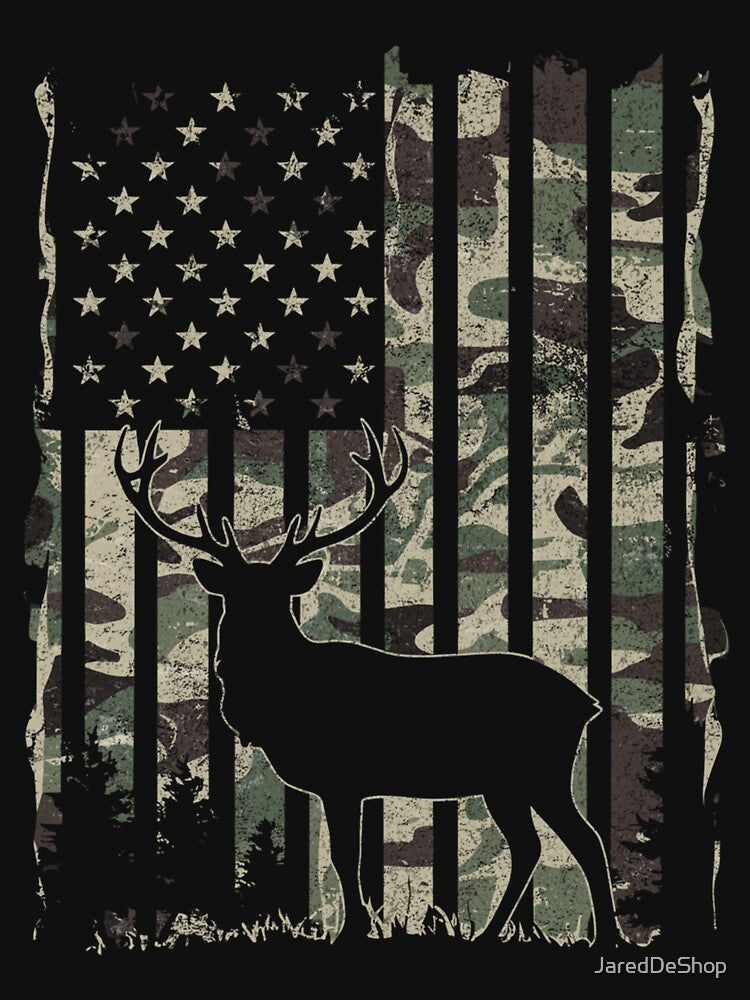 Deer Hunting Hunter Camo USA American Flag Patriotic Army by JaredDeShop