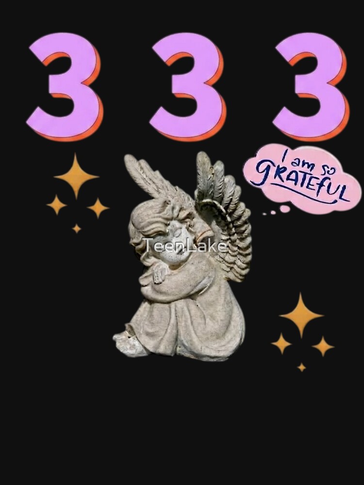 333 Angel Number Design | Aesthetic | Manifest | Manifestation | Grateful | Angels | Spiritual | Gratitude Journals | Pink |  tshirts, mugs, stickers, posters by TeenLake