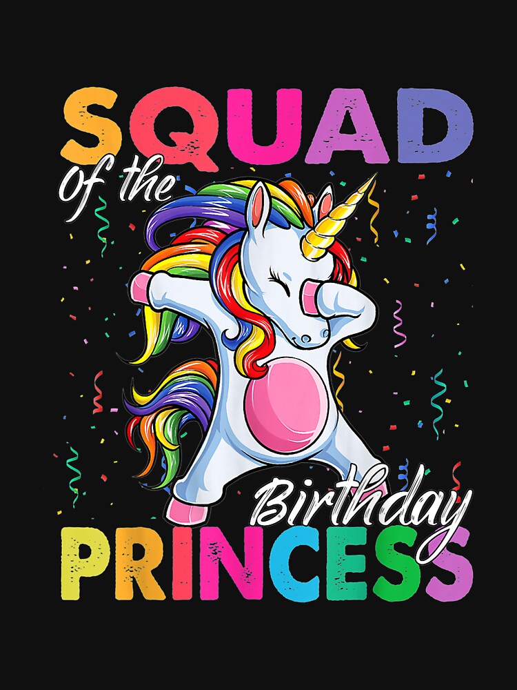 Squad of the Birthday Princess Girl Dabbing Unicorn Theme T-Shirt by Lukifo-Driven