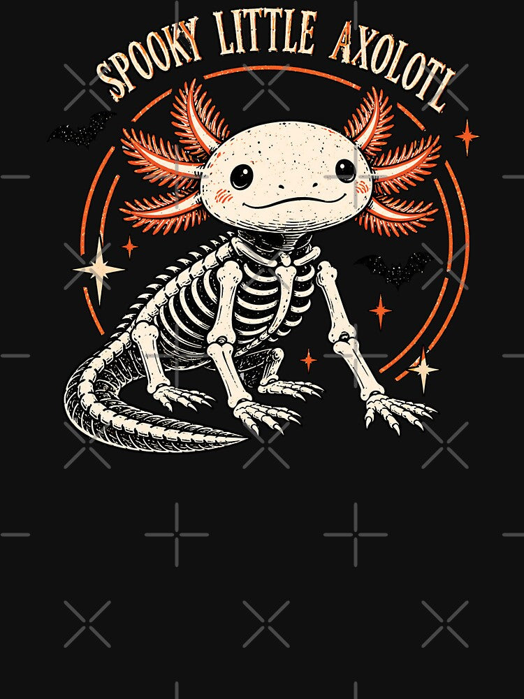 Spooky Little Axolotl Skeleton Halloween, Cute Kawaii Skeleton Axolotl by MAPDDesigns