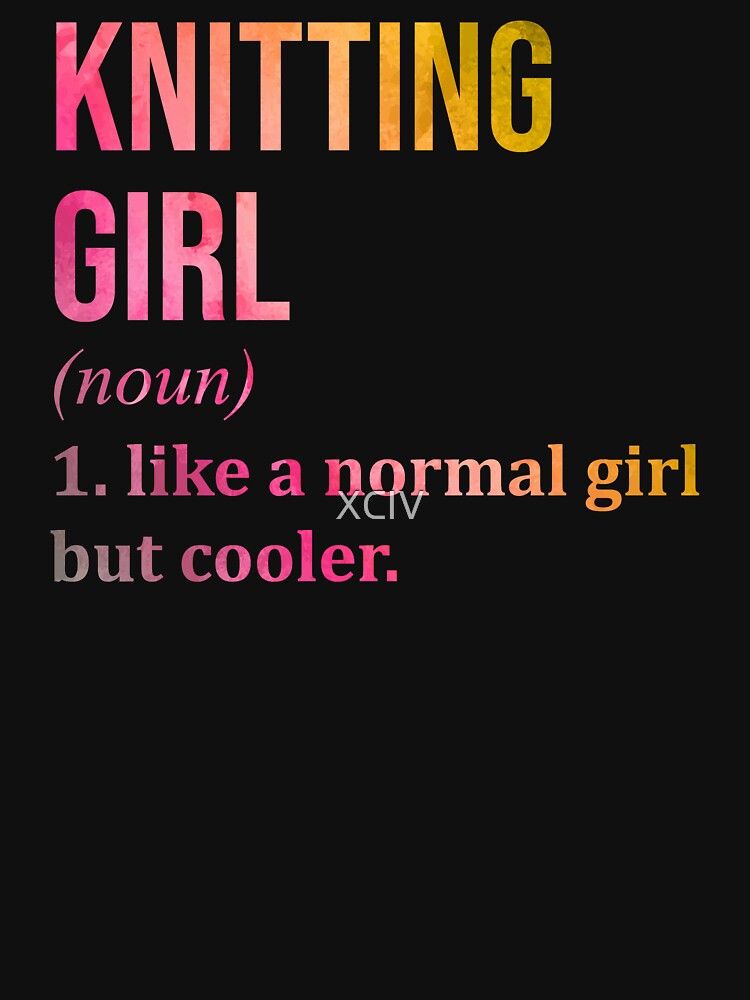 Knitting Girl Definition in Watercolor by XCIV