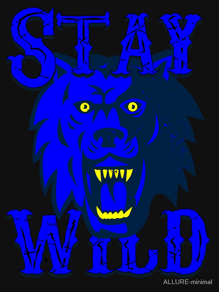 Stay Wild Club Ben Azelart Merch - angry wolf - energetic blue color by ALLURE-minimal