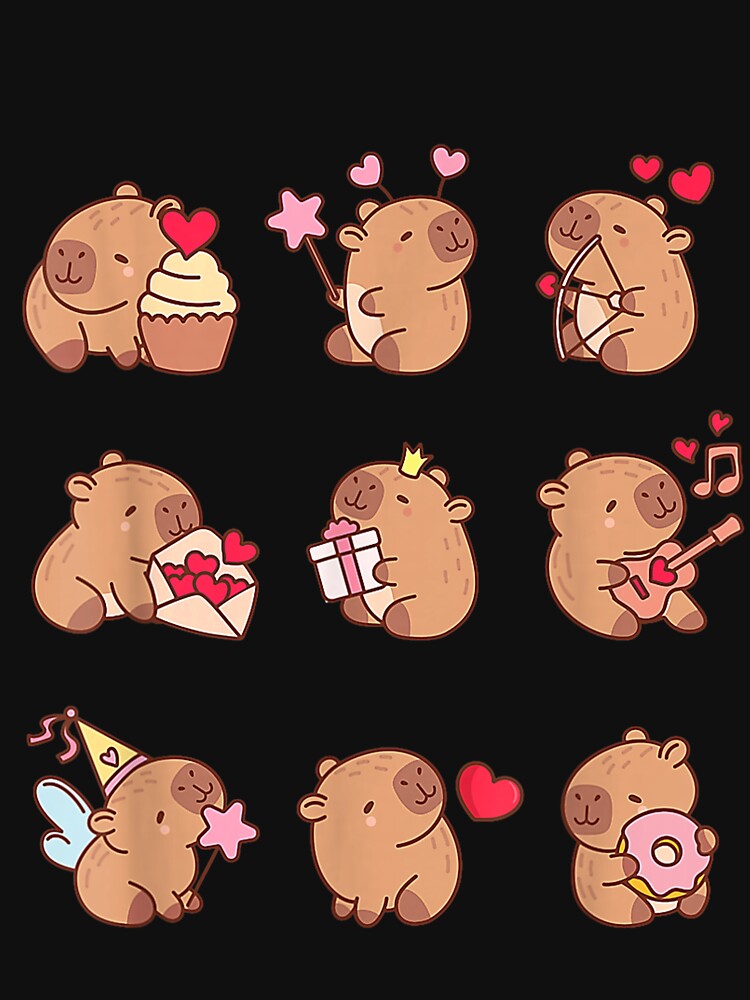 Super Cute Capybaras Girlie Capybara Art for Men Women Kids , Capybara Gift Lover by DZIRI NAJAT