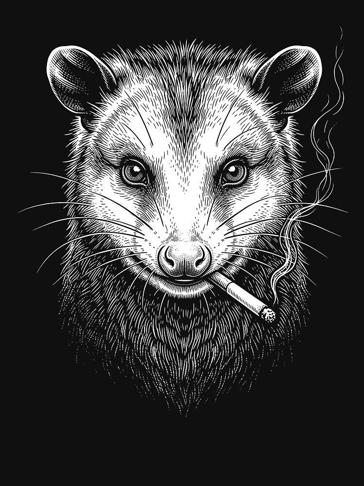 Funny Opossum Smoking Meme Animal Lover by DoodleTortle