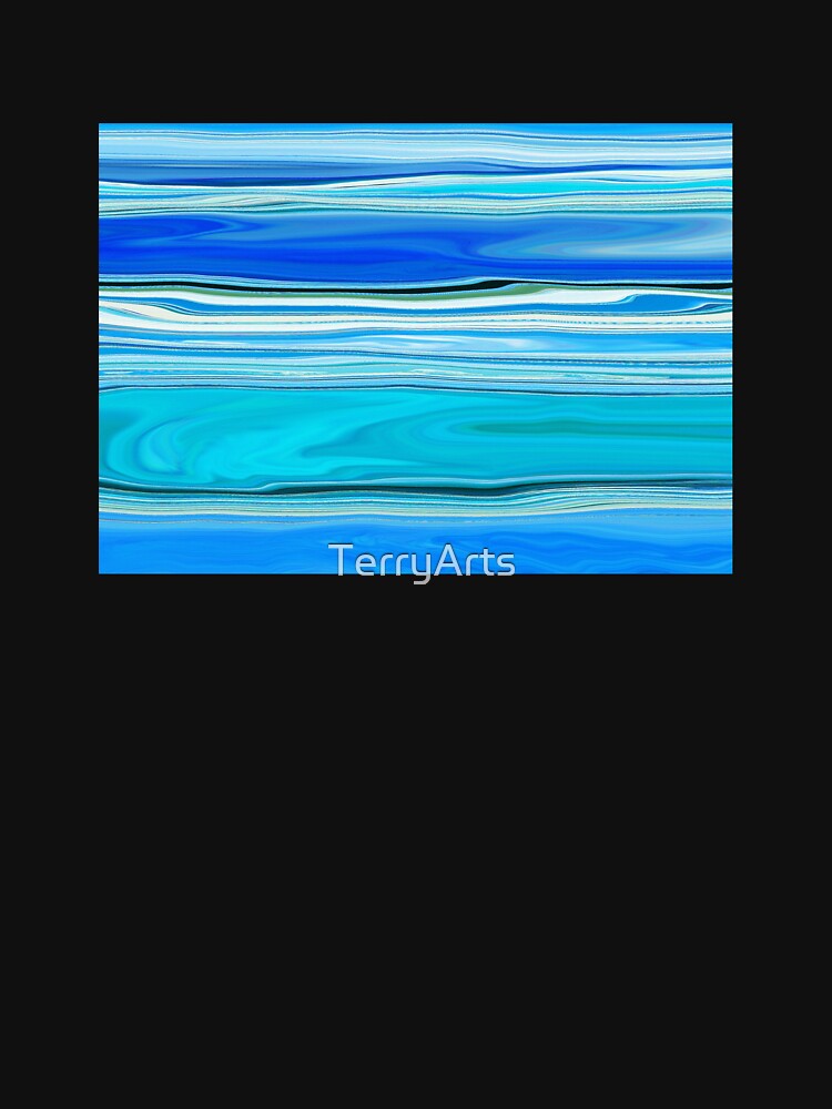 Ocean Abstract Horizontal Stripes Beachy Vibes Beach House Décor Art 7 of 20 by Beachy