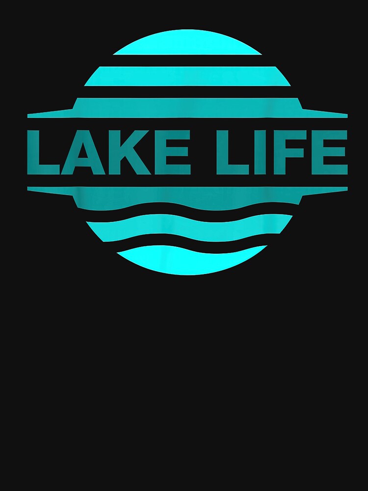 Life Is Better By The Lake Pontoon Boat Retro Lake Life Design by Suzyshackfelt