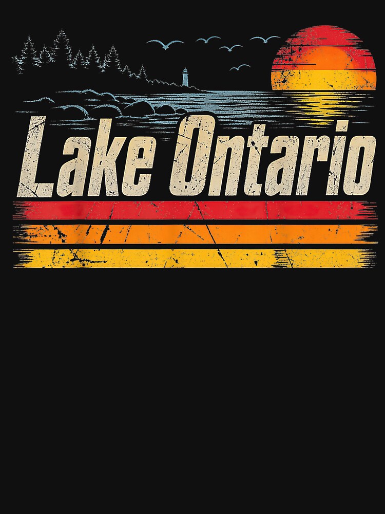Retro Lake Ontario Sunset Great Lakes Canada Vintage Travel Graphic by Lexalion