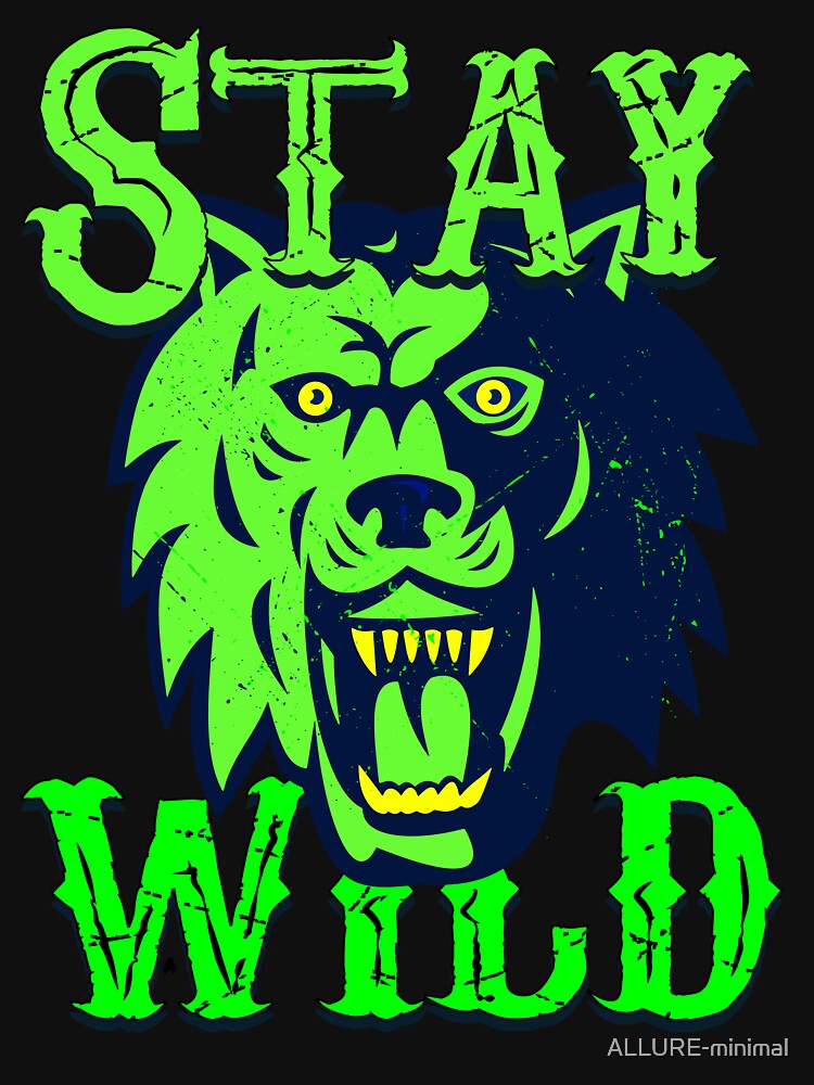 Stay Wild Club Ben Azelart Merch - angry wolf - energetic color by ALLURE-minimal