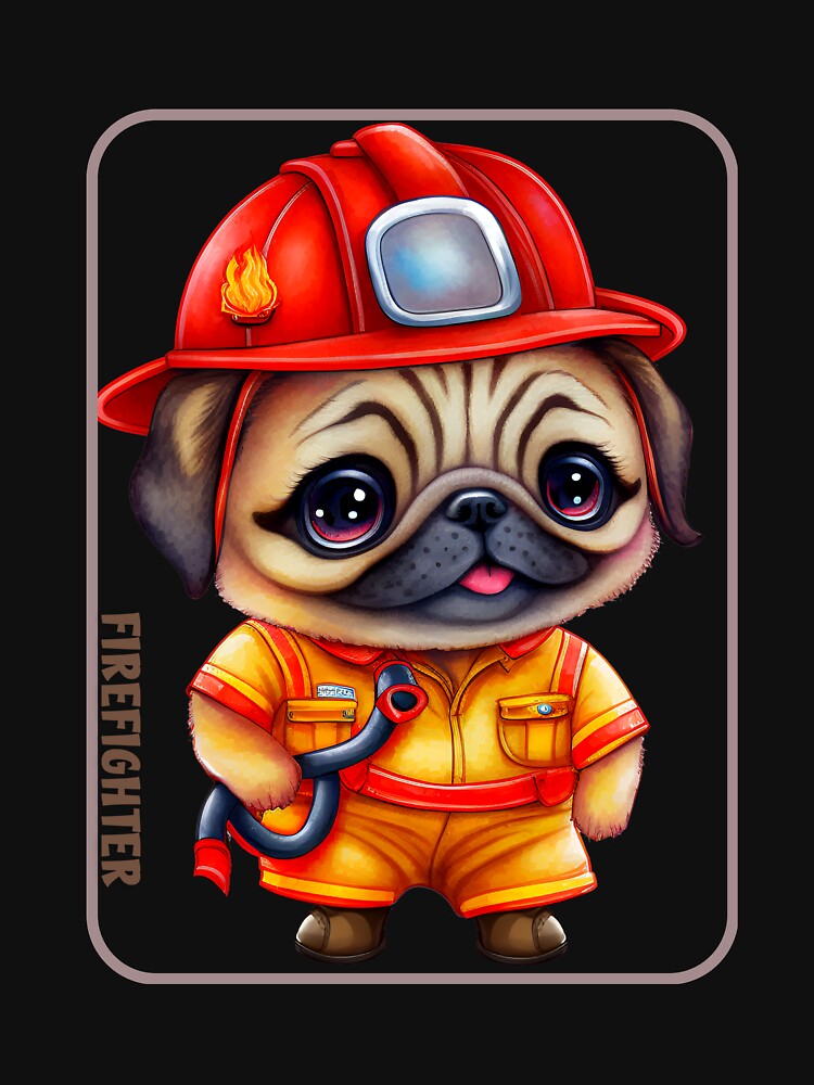 Firefighter, pug lover by HarriPaloma