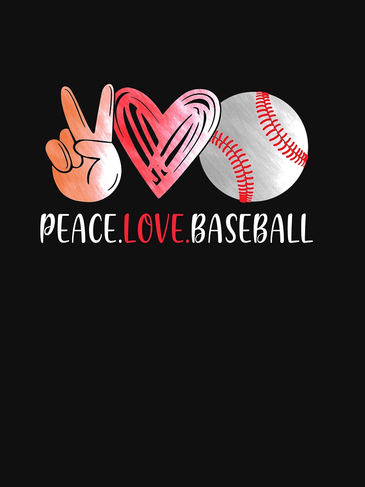 Baseball Player Girls Peace Love Baseball Women by cadieuxart