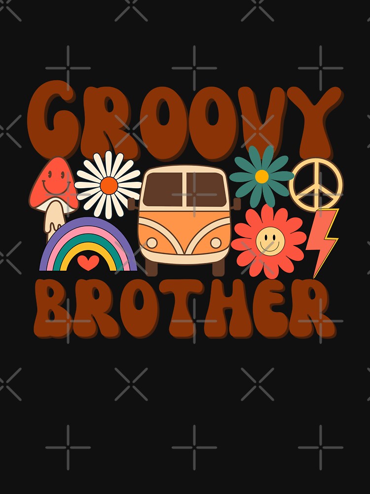 Retro Groovy 60s 70s Brother Matching Family Birthday Party Vintage T-Shirt by AUAINO