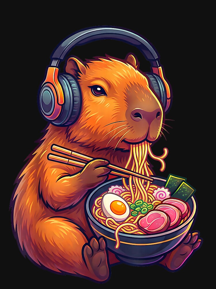 Funny Capybara Ramen Japanese Art for Men Women Kids , Capybara Gift Lover by DZIRI NAJAT