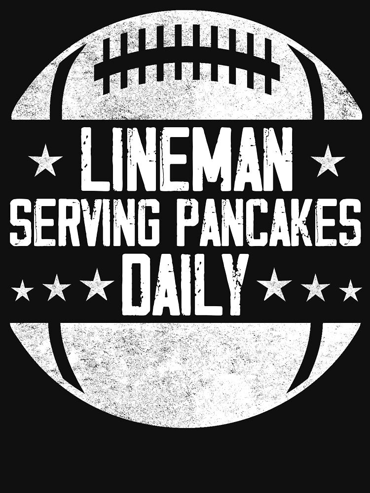 Mens Lineman Serving Pancakes Daily Football Offensive Lineman by BobbieLane
