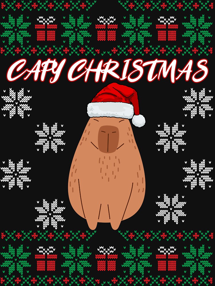 Capy Christmas: Capybara Christmas Xmas Santa Hat by EmiAndMike
