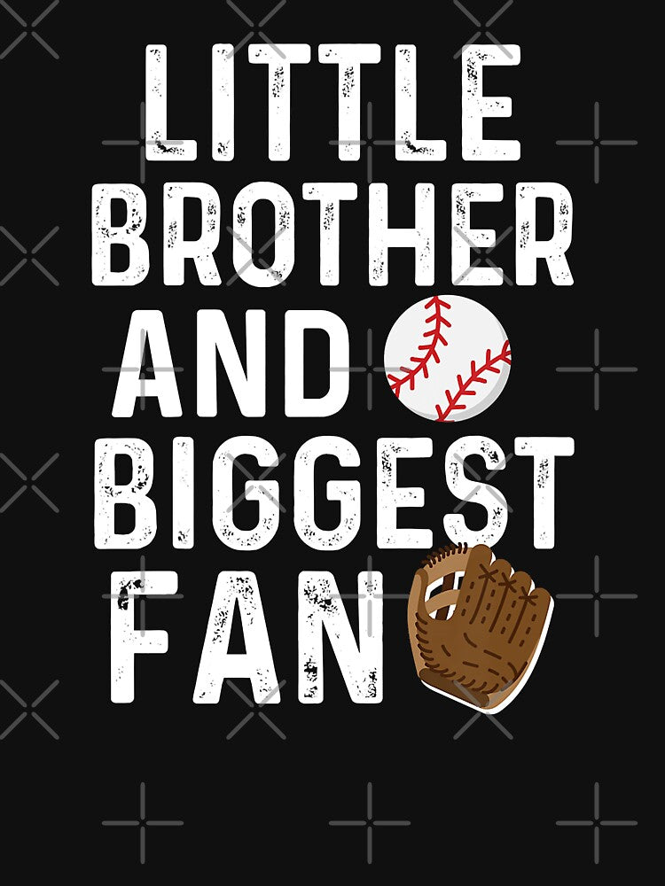 Little Brother And Biggest Fan Baseball Funny Boys Girls Kids by MichelSorour