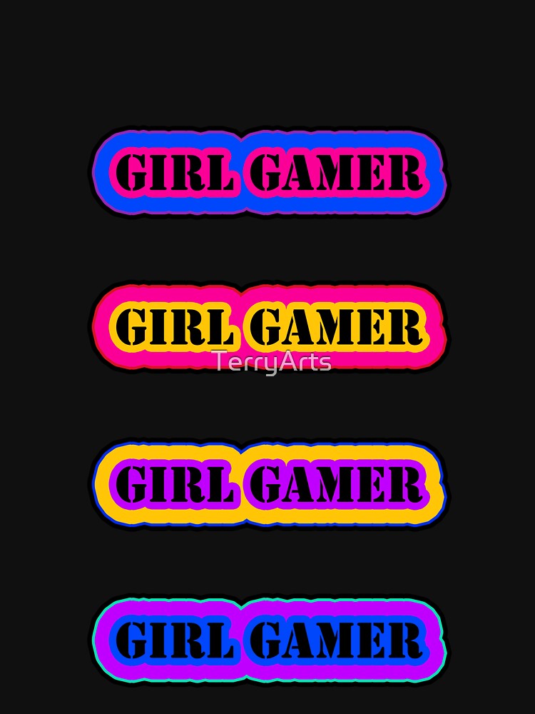 Girl Gamer Words Colorful Girl Gamer Text 3 of 4 by Beachy