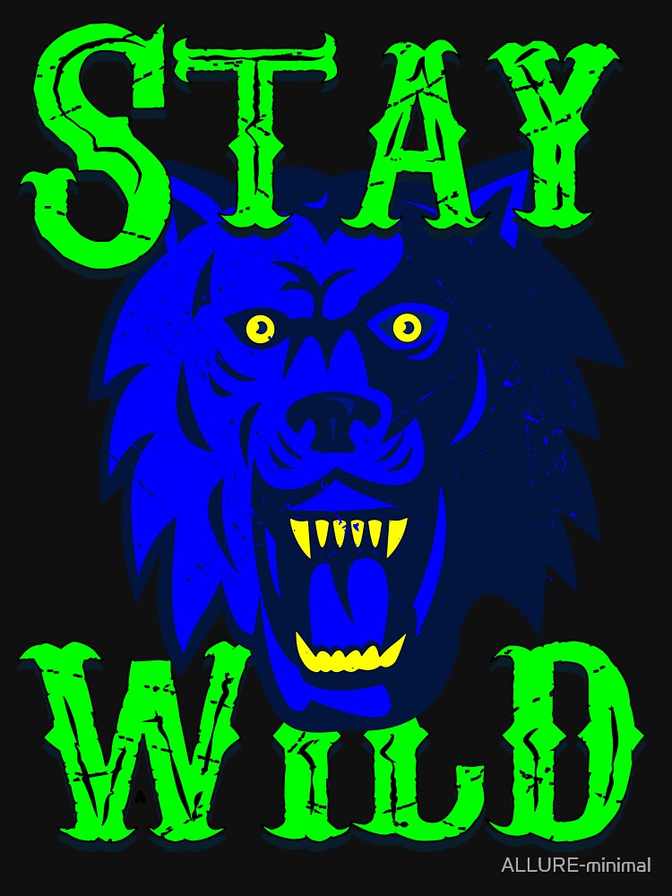 Stay Wild Club Ben Azelart Merch - angry wolf - energetic navy blue color by ALLURE-minimal