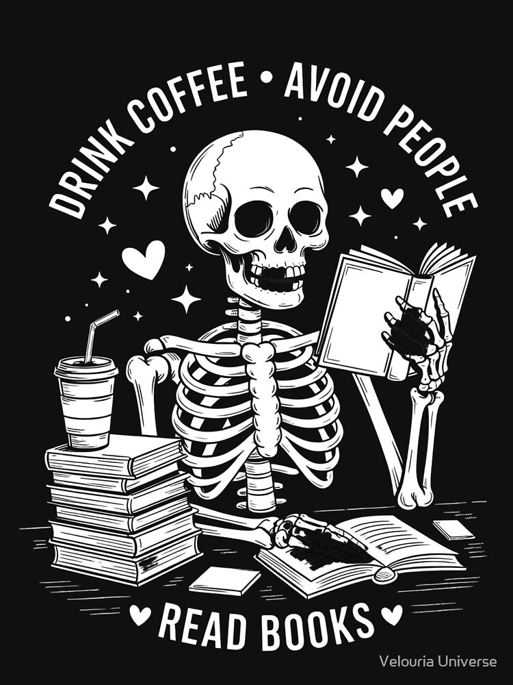 Funny Skeleton T-Shirt - Introvert Graphic Tee by Velouria Universe