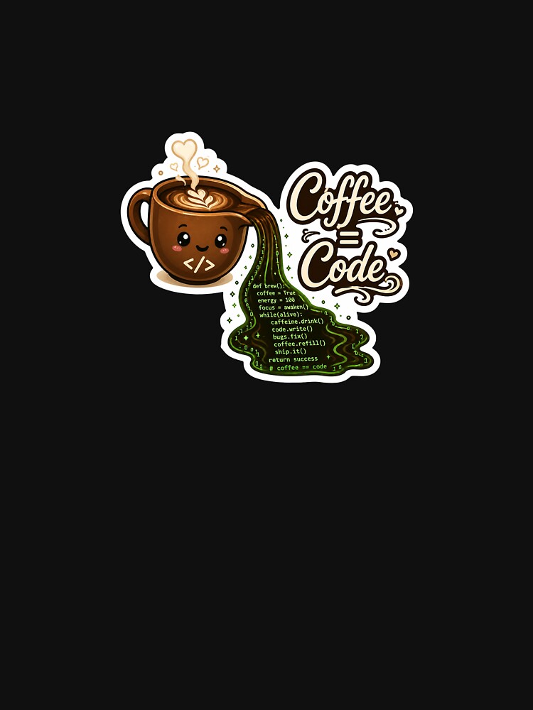 Coffee Equals Code – Programmer Fuel Sticker by InkPixell