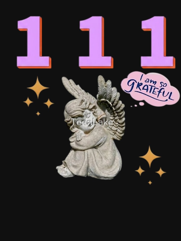 111 Angel Number Design | Aesthetic | Manifest | Manifestation | Grateful | Angels | Spiritual | Gratitude Journals | Pink |  tshirts, mugs, stickers, posters by TeenLake