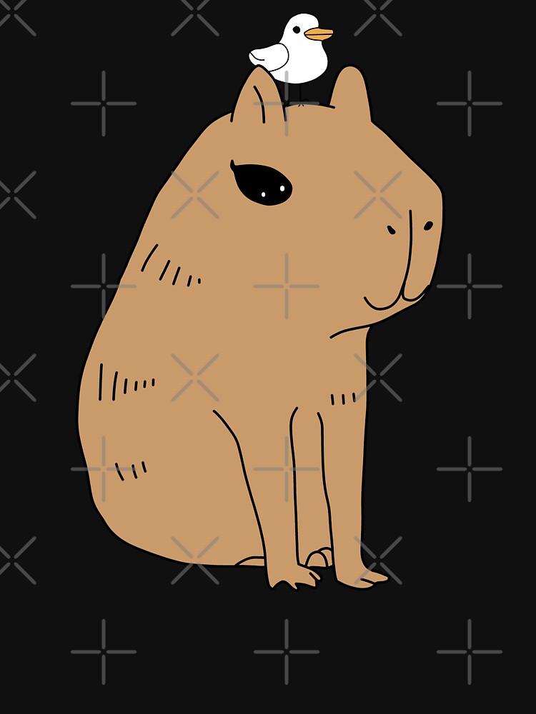 Cute Capybara And Bird by Eolithic