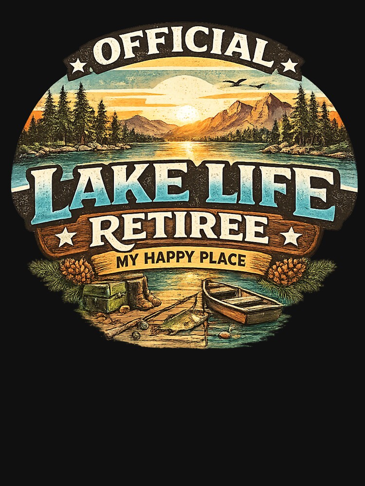Official Lake Life Retiree T-Shirt Funny Retirement by CozyRetirementGifts