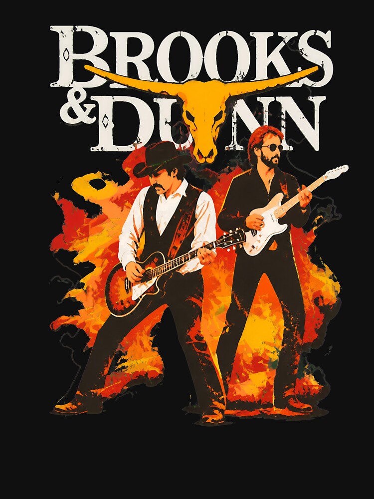 Brooks & Dunn Country Music Flames Skull Guitar by Love-bloock