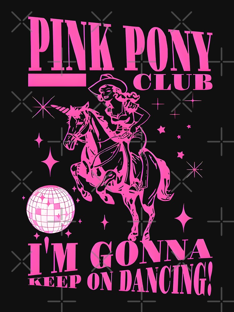 Pink Cowgirl Riding Unicorn Disco Ball Retro Western Aesthetic by Moad Fahim