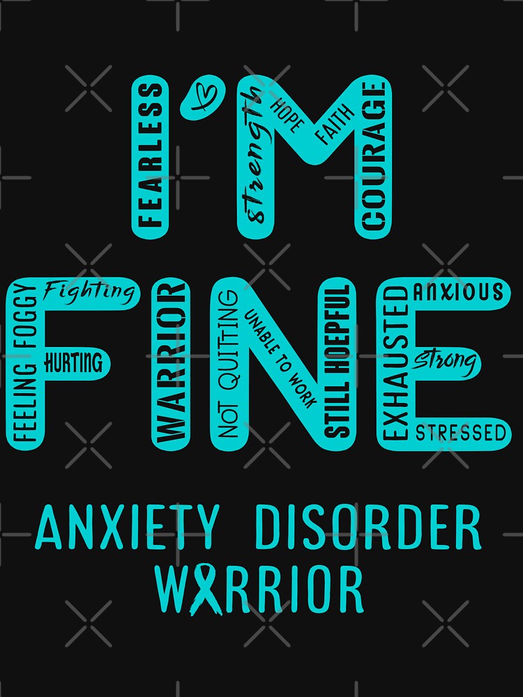 Anxiety Disorder Warrior - I Am FINE, Support Anxiety Disorder Warrior Support Gifts by RidnerStore