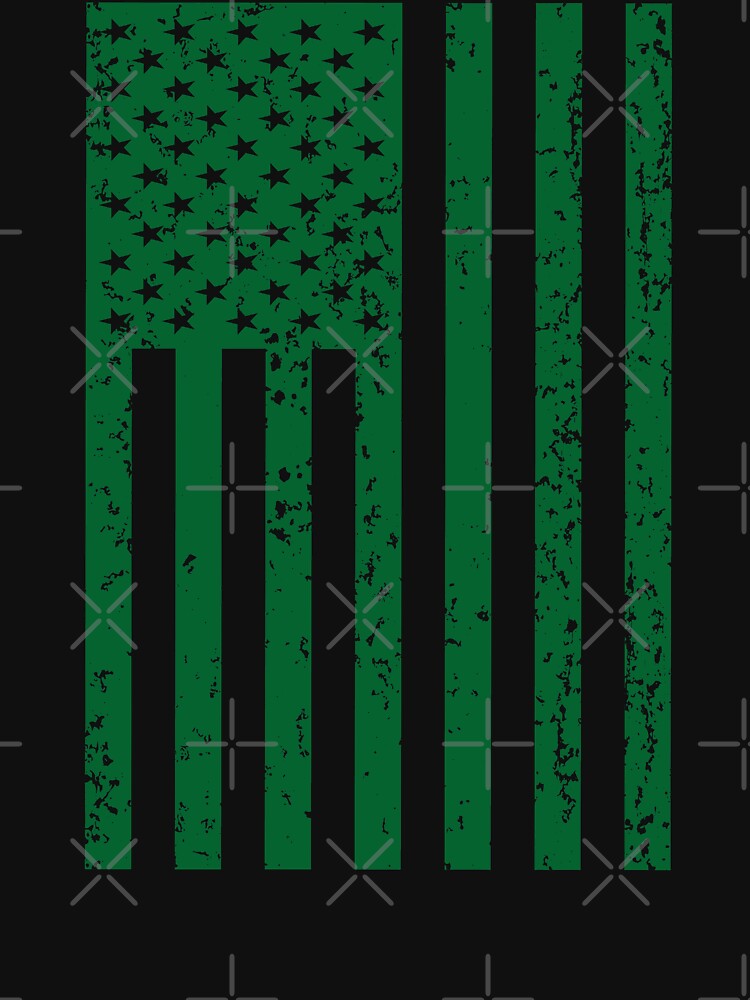 Mental Health Awareness Green Distressed American Flag by ZiesMerch