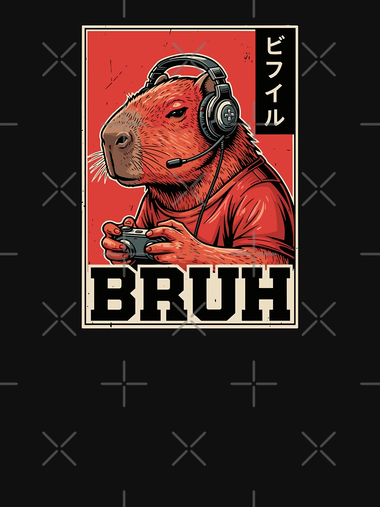 Bruh Capybara Gaming Gamer Rodent by PopStars1993
