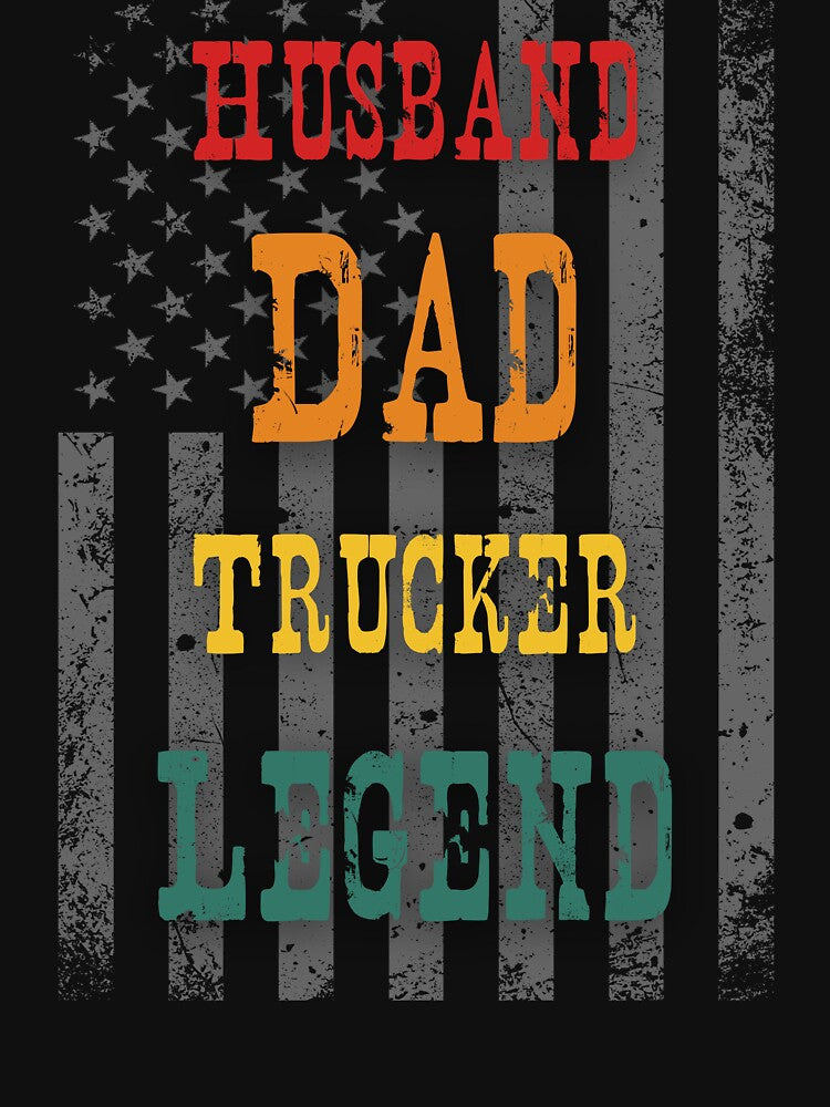 Husband Dad Trucker Legend Retro Design by JohnnyP-Store