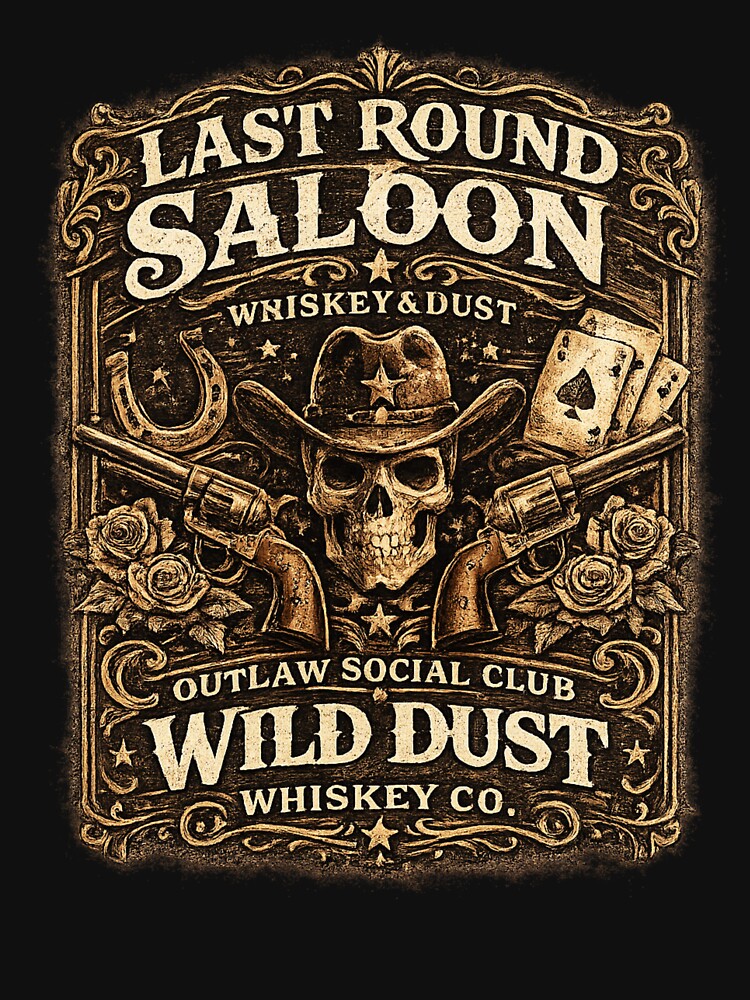 Wild Dust Whiskey Co Vintage Western Graphic | Outlaw Saloon Aesthetic by Anyshca