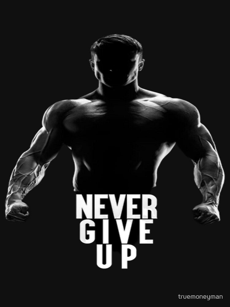 Gym motivation workout motivation never give up illustration premium design by truemoneyman