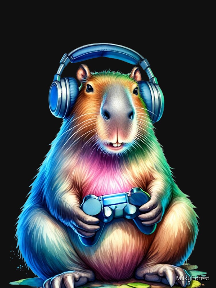 Capybara gamer by MilkyForest