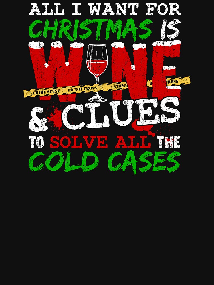 True Crime Gift Idea Wine & Christmas by phoxydesign
