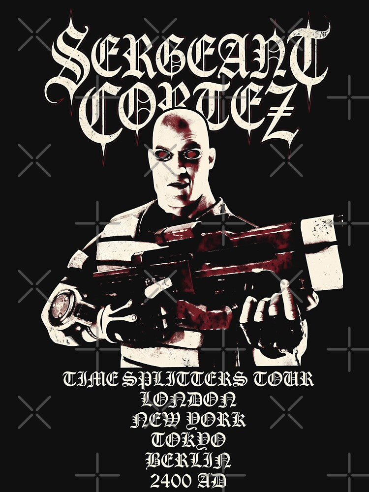 Sergeant Cortez Timesplitters Band Tee Video Game Streetwear Tee by Senpaiwaves