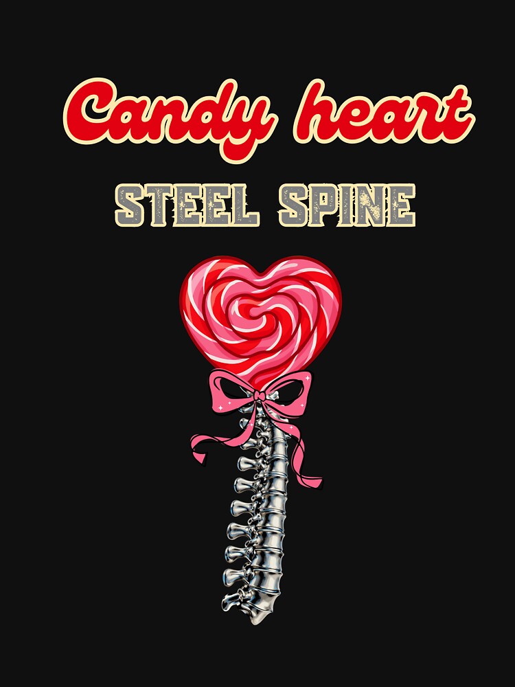 Candy Heart Steel Spine Shirt | Strong Woman Gift | Healing Era Tee | Awareness | Trauma Survivor | Women Empowerment | SOFT GRUNGE AESTHETIC by TheDiamondRift
