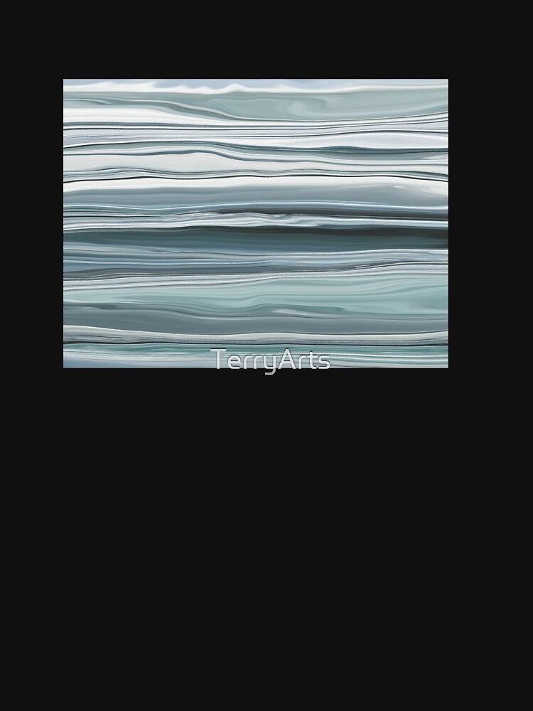 Abstract Ocean Horizontal Lines Coastal Style Décor Beachy Vibes Art 5 of 20 by Beachy