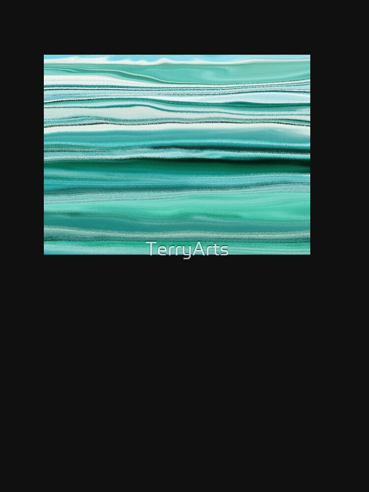 Abstract Ocean Horizontal Lines Coastal Style Décor Beachy Vibes Art 18 of 20 by Beachy