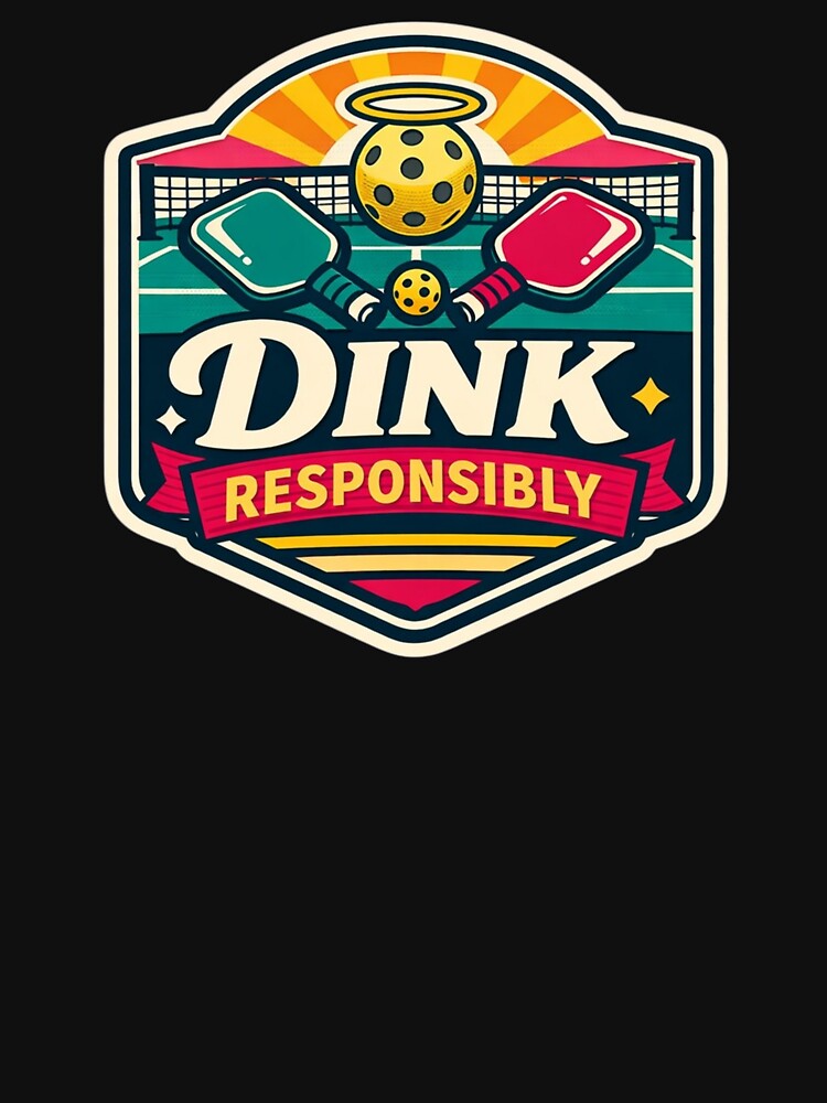 Dink Responsibly – Vintage Pickleball Court Badge by Timeless Junction