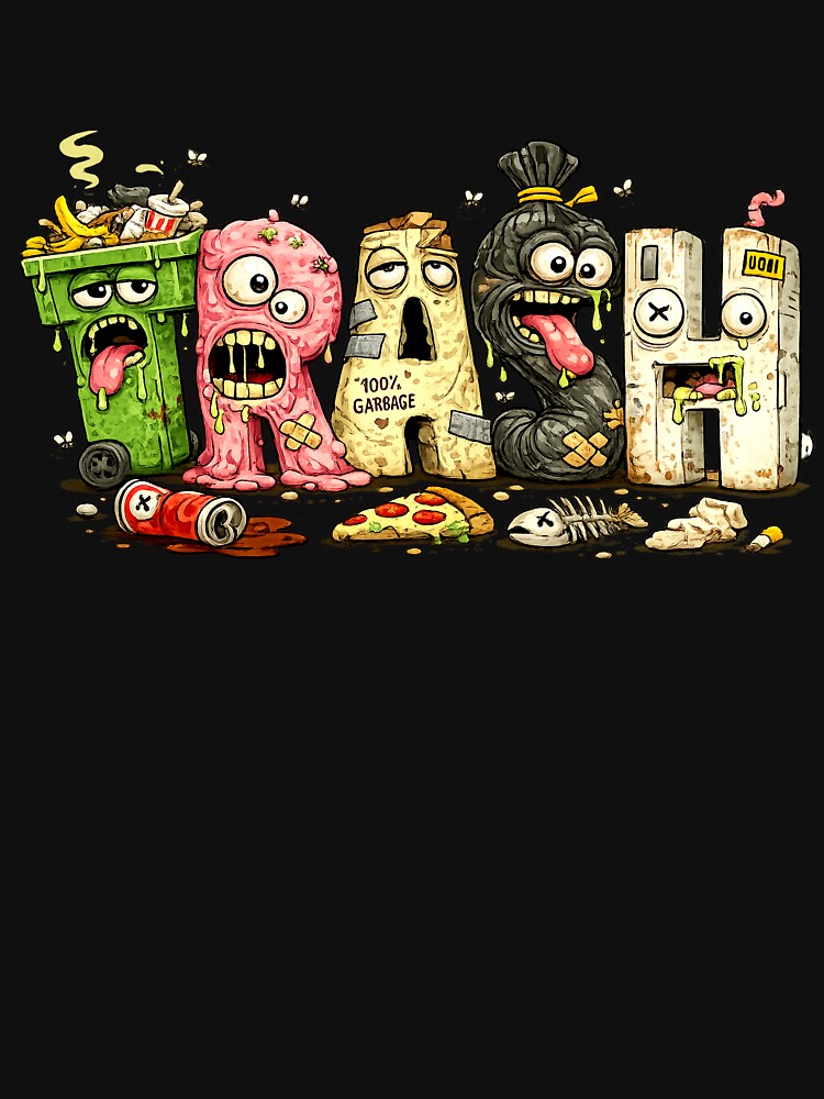 Trash Monsters - Funny Garbage Gang Lowbrow Cartoon Art by snewen
