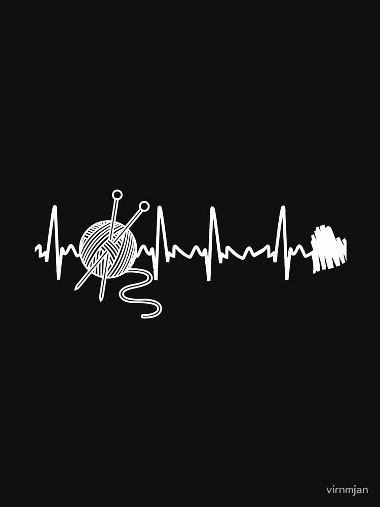 funny Knit and Crochet heartbeat Knitting Gift tshirt52 by virnmjan