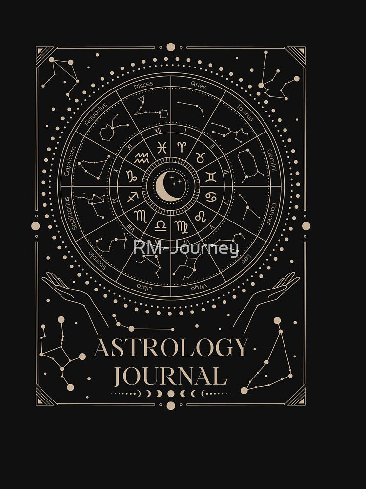 Astrology Journal | Zodiac Symbol and Constellation Illustration | Pastel Pink Background by RM-Journey